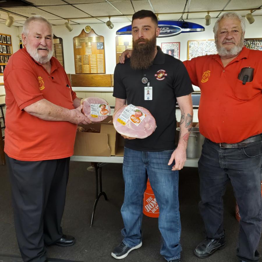 2021 Donating 20 Christmas Hams to Vets, with Butch Rose, Brian Brooks, Tim McCrory