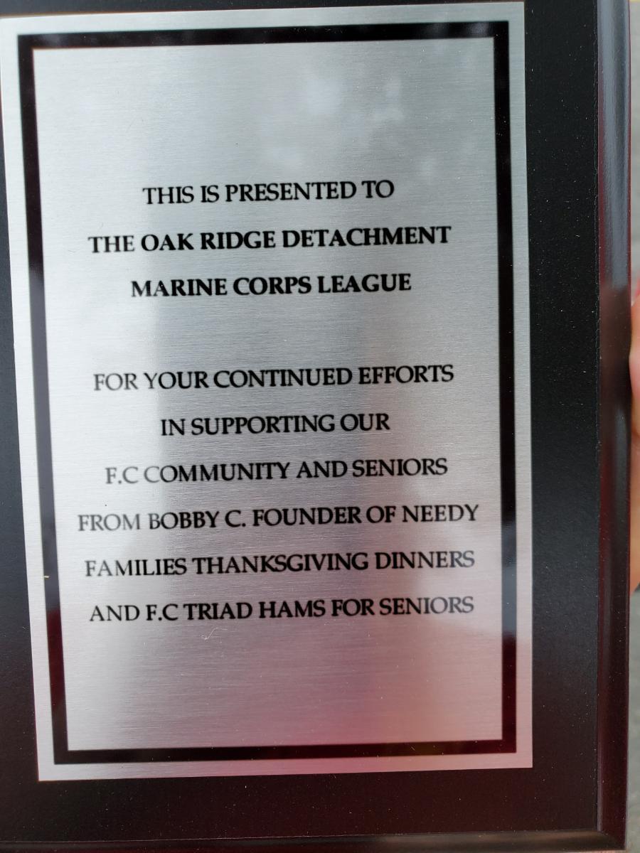 (2021) Oak Ridge Award Presented by Bobby C